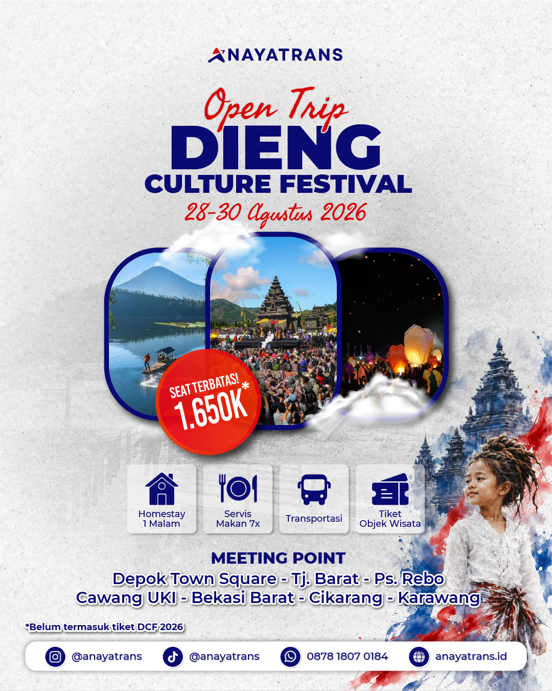 Open Trip Dieng Culture Festival, Depok - Dieng
